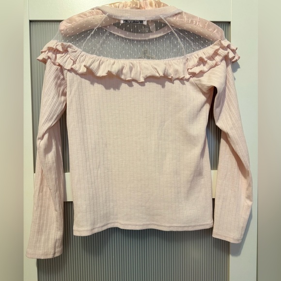 ANK ROUGE PINK CROSS CUT OUT FRILL TOP - Picture 2 of 4